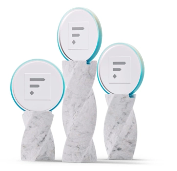 Flagstone coins on marble pedestals