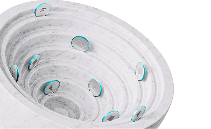 Concentric Circle Piggy Bank Deposit Design Element With Flagstone Logo