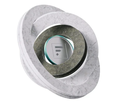 Flagstone coin in marble circles