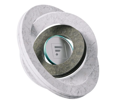 Flagstone coin in marble circles