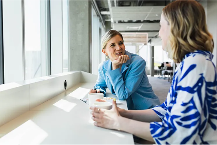 Flagstone Business Savings Accounts Two Women Meeting At Work